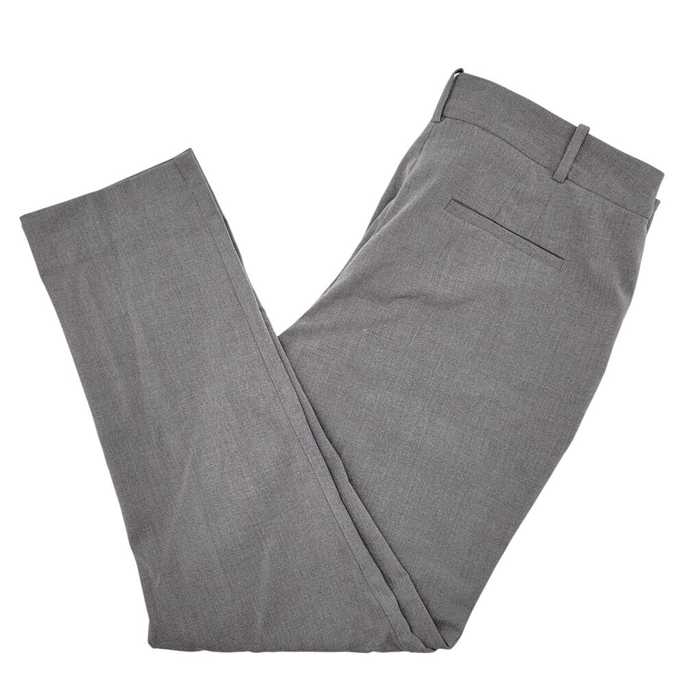 Tahari Pants Women's 12 Gray Chino High Rise Cropped Ankle Office Academia
